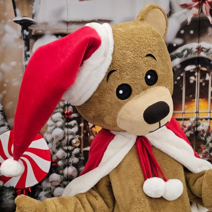 Christmas Teddy Bear Mascot Costume, Adult Mascot Costume, Party Mascot Costume, Event Teddy Mascot Costume, Birthday Party Costume, Luxury Mascot Costume