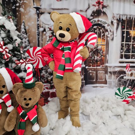 Christmas Teddy Bear Mascot Costume, Adult Mascot Costume, Party Mascot Costume, Event Teddy Mascot Costume, Birthday Party Costume, Luxury Mascot Costume